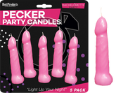 Hott Products Bachelorette Pecker Party Candle 5 Pack Pink Party Gifts and Novelties